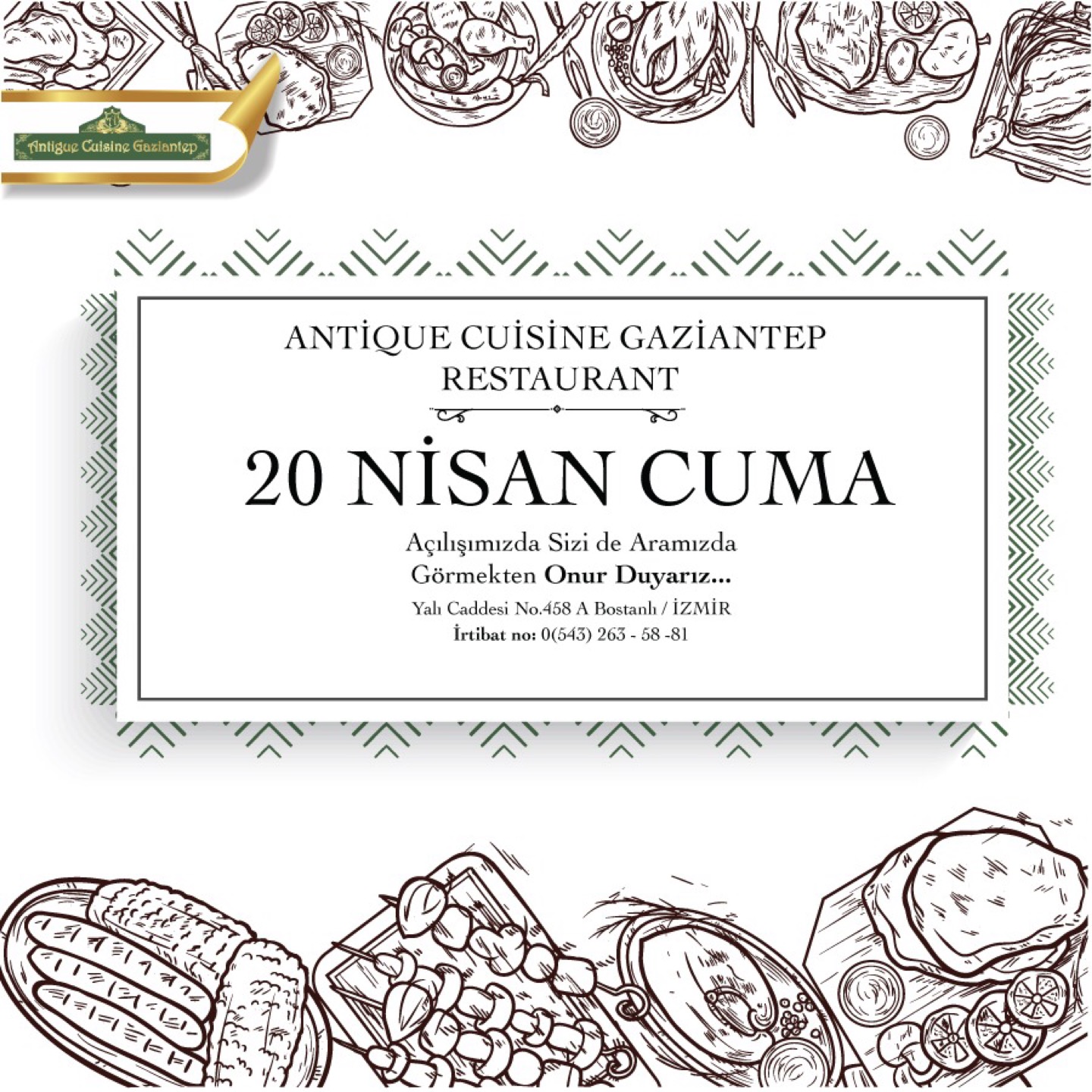 Antique Cusine Gaziantep | yalı Caddesi no :458/A bostanli, 35590 Karsiyaka/İzmir | +90 531 782 56 24 Antique Cusine Gaziantep | yalı Caddesi no :458/A bostanli, 35590 Karsiyaka/İzmir | +90 531 782 56 24